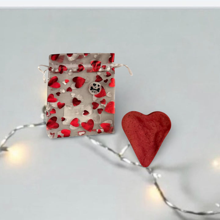 grosses Maxiherz im Valentins-Organzasäckchen