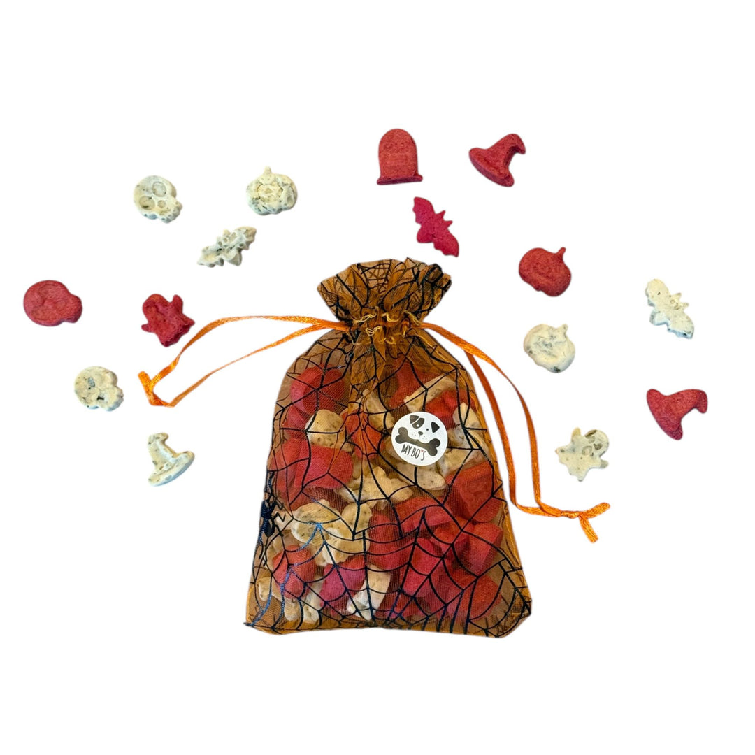 Halloween 🎃 Organzasäckchen mit 50 Gramm Halloweenleckerlies