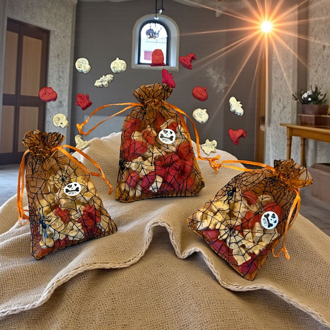 Halloween 🎃 Organzasäckchen mit 50 Gramm Halloweenleckerlies