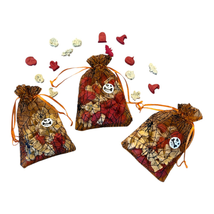Halloween 🎃 Organzasäckchen mit 50 Gramm Halloweenleckerlies